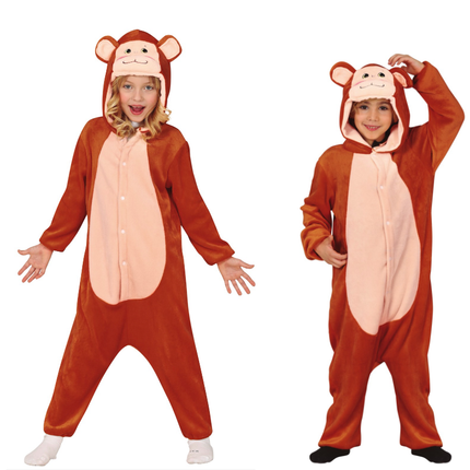 Apen Onesie Kind Bruin 5-6 jaar | 110-115cm