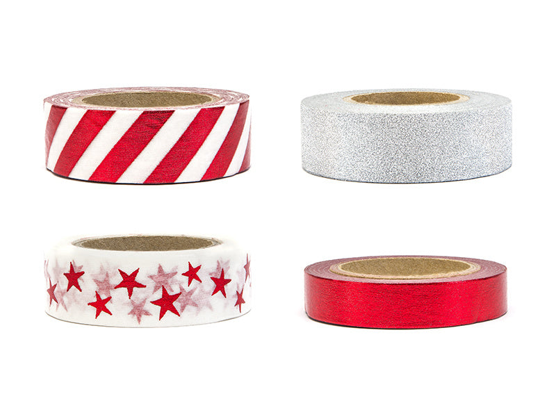 Washi Tape Kerst 10m 4st