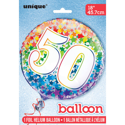 Helium Ballon 50 Jaar Sterren leeg