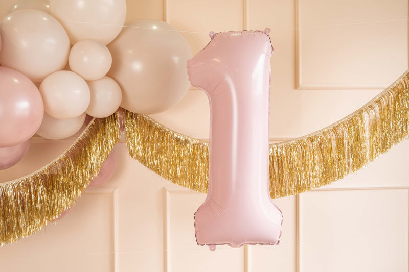 Foil Balloon Number ''1'', 72cm, light pink