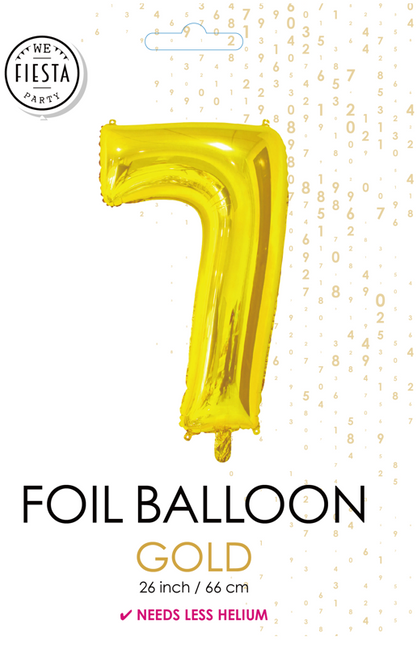 Folieballon Cijfer 7 Goud 66cm