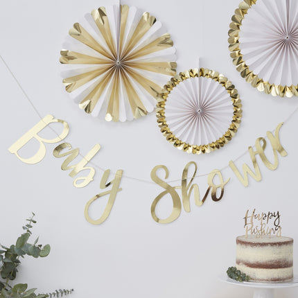 Gouden Letterslinger Baby Shower 1,5m