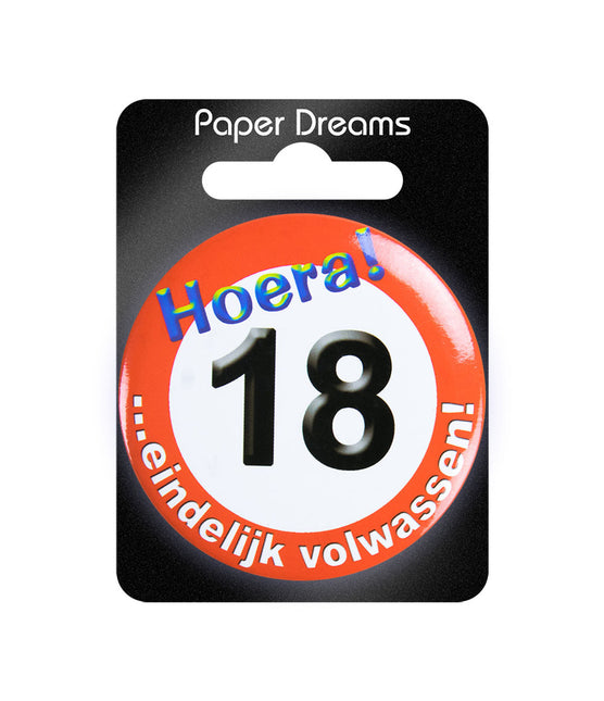 Button 18 Jaar Verkeersbord 5,5cm