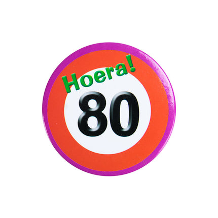 Button 80 Jaar Verkeersbord 5,5cm