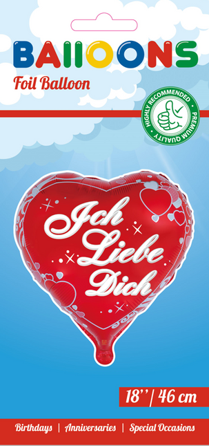 Helium Ballon Hart Ich Liebe Dich Versiering 45cm leeg