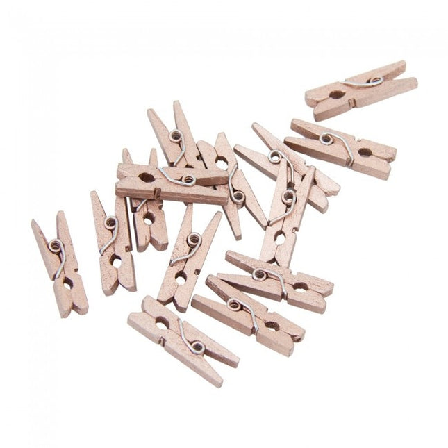 Mini Knijpers Hout Rose Goud 24st