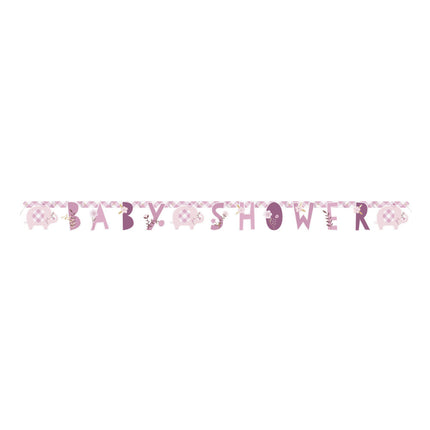 Geboorte Letterslinger Baby Shower Roze 1,65m