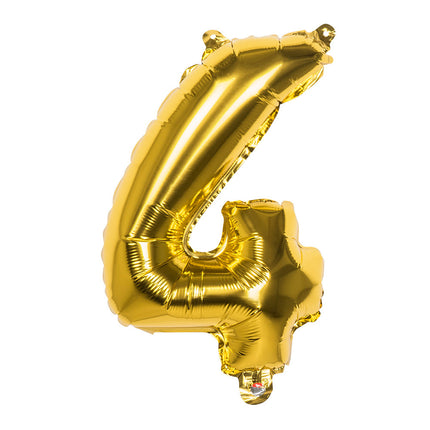 Gouden Cijfer Ballon 4 Jaar 36cm