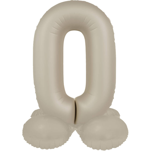 0 Jaar Cijfer Ballon Nude Mat 72cm