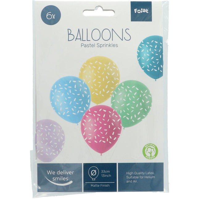 Ballonnen Confetti Gekleurd 33cm 6st