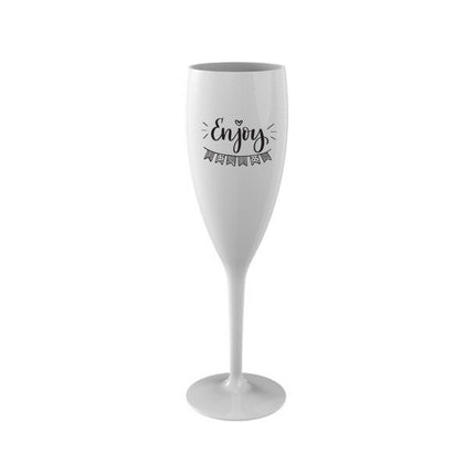 Champagne Glas Wit Enjoy Herbruikbaar 120ml