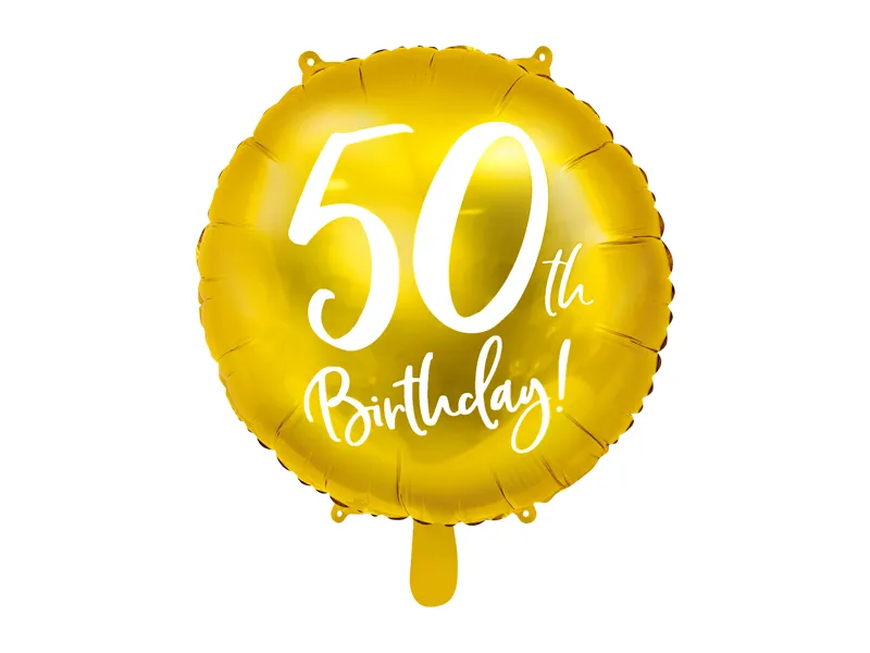 Helium Ballon 50Th Birthday Goud Leeg 45cm