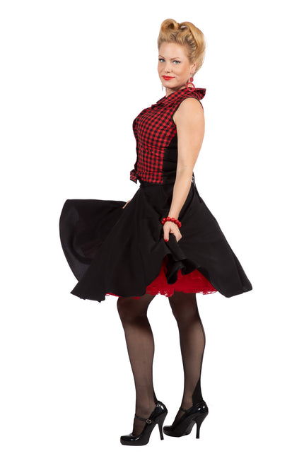 Rock N Roll 50S Jurk Zwart Rood Dames