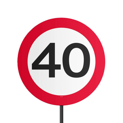 Tuinbord 40 Jaar Verkeersbord 52cm