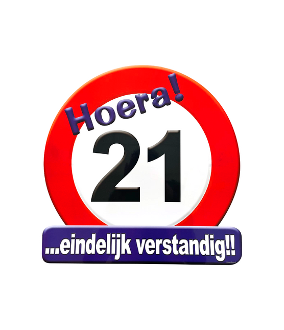 Deurbord 21 Jaar Verkeersbord 50cm