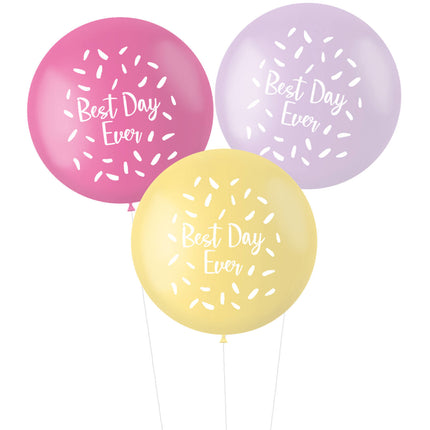 Ballonnen Best Day Ever Roze 80cm 3st