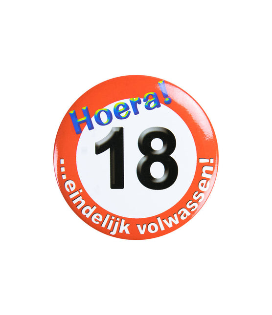 Button 18 Jaar Verkeersbord 5,5cm