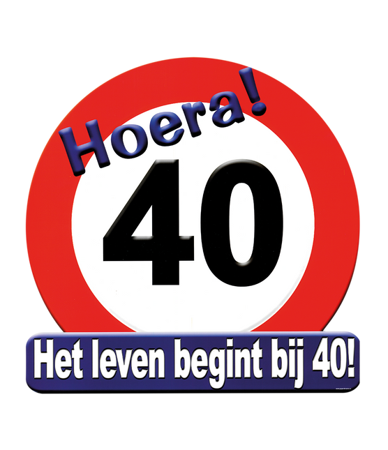 Deurbord 40 Jaar Verkeersbord 50cm