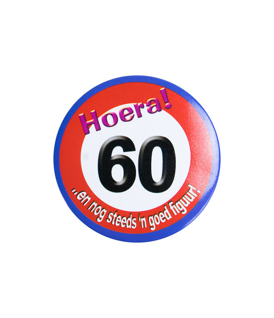 Button 60 Jaar Verkeersbord 5,5cm