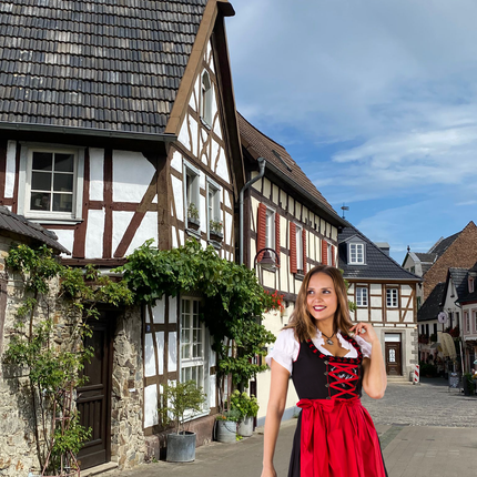 Zwart Rode Dirndl Jurk Oktoberfest Dames