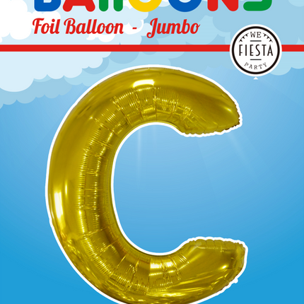 Folie Ballon Letter C Goud XL 102cm leeg