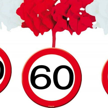 Slinger met Onderhanger 60 Jaar Verkeersbord 4m