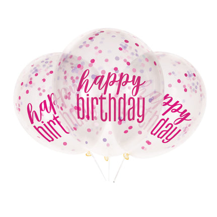 Verjaardag Ballonnen Happy Birthday Confetti 30cm 6st