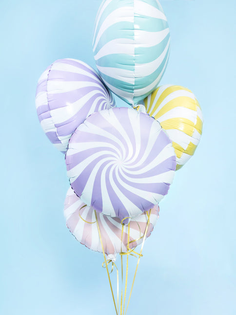 Helium Ballon Lila Swirl 45cm leeg