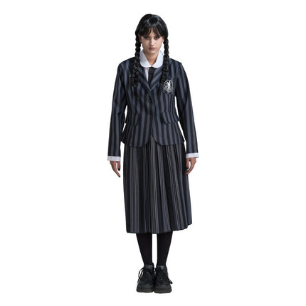 Kostuum Wednesday School Uniform Zwart/Grijs