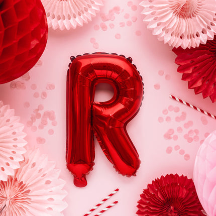 Folie Ballon Letter R Rood Leeg 35cm