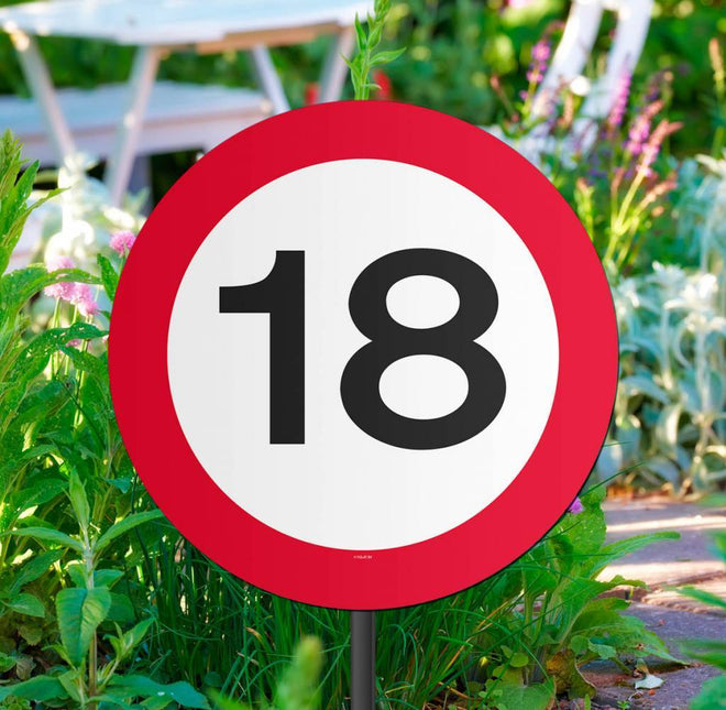 Tuinbord 18 Jaar Verkeersbord 52cm