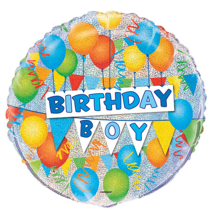 Helium Ballon Birthday Boy 45cm leeg