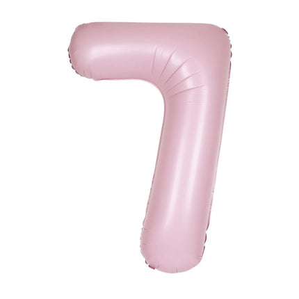 Roze Cijfer Ballon 7 Jaar Matte 86cm