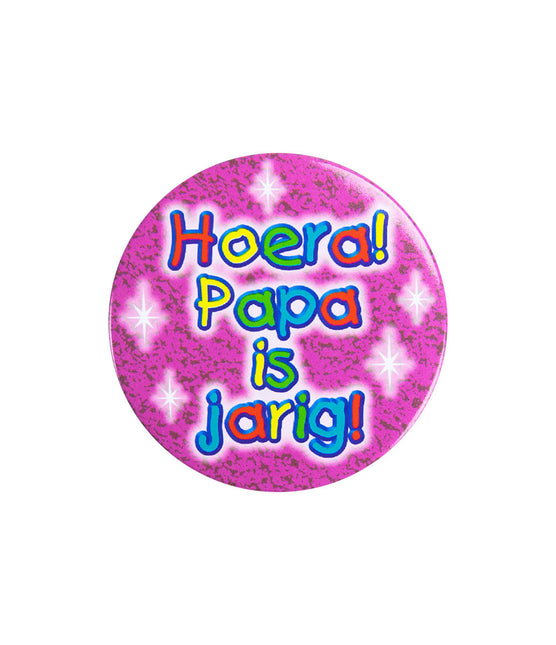 Button Hoera Papa is Jarig 5,5cm