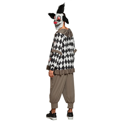 Halloween Clown Kostuum Wit Zwart M/L