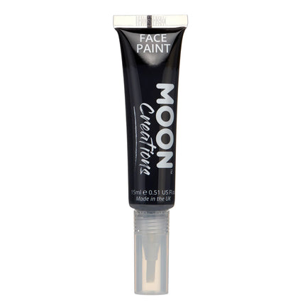 Moon Creations Face Paint with Brush Applicator Black 15ml