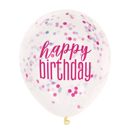 Verjaardag Ballonnen Happy Birthday Confetti 30cm 6st