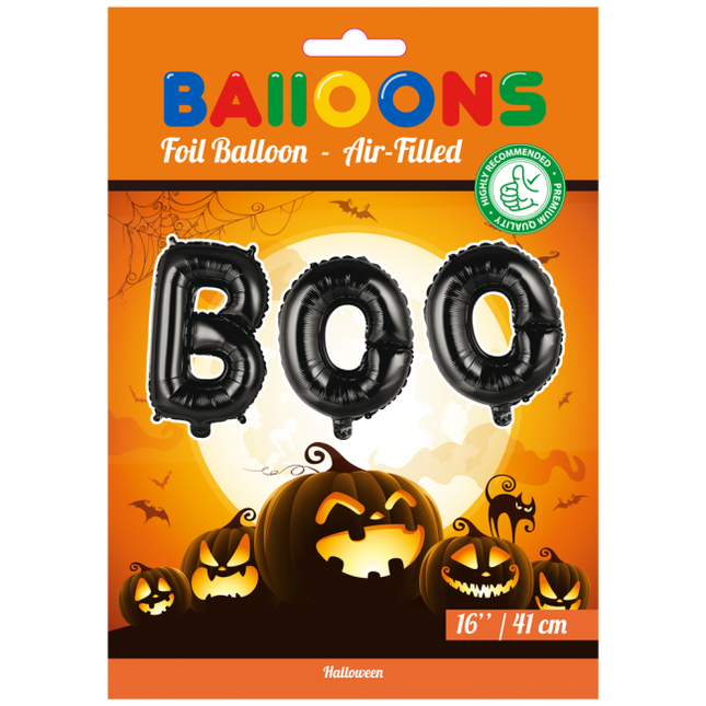 Ballonnen Letter Set Boo Zwart 41cm