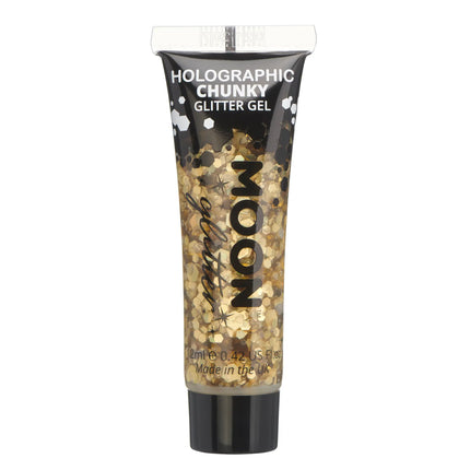 Moon Glitter Holographic Chunky Glitter Gel Gold 12ml