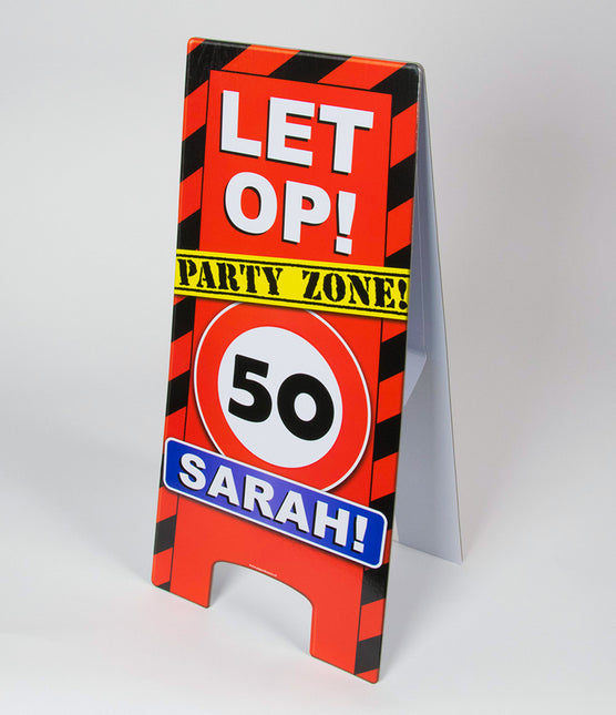 Sarah Warning Sign 50 Jaar 62,5cm