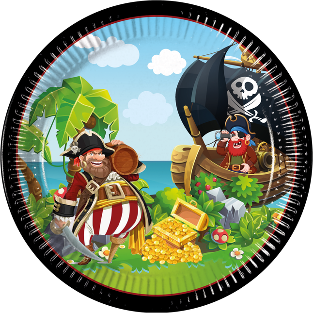 8 Paper plates large 23cm FSC Island Pirates