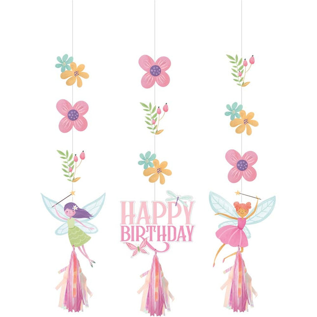 Prinsessen Hangdecoratie Happy Birthday 91cm 3st