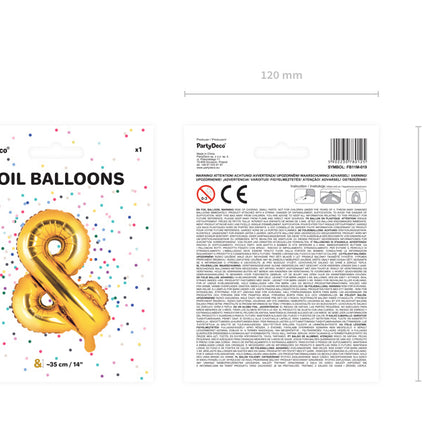 Folie Ballon Letter & Goud Leeg 35cm