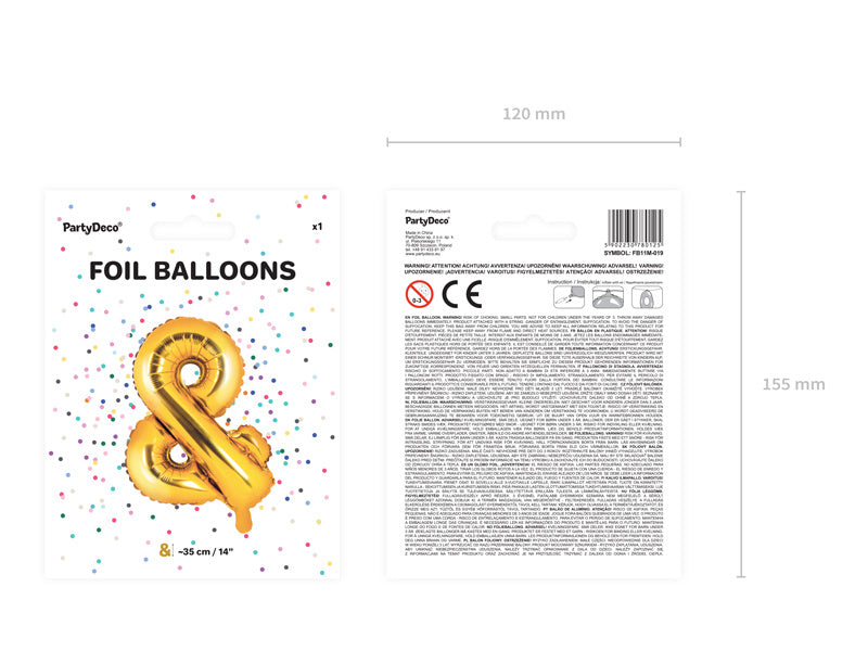 Folie Ballon Letter & Goud Leeg 35cm