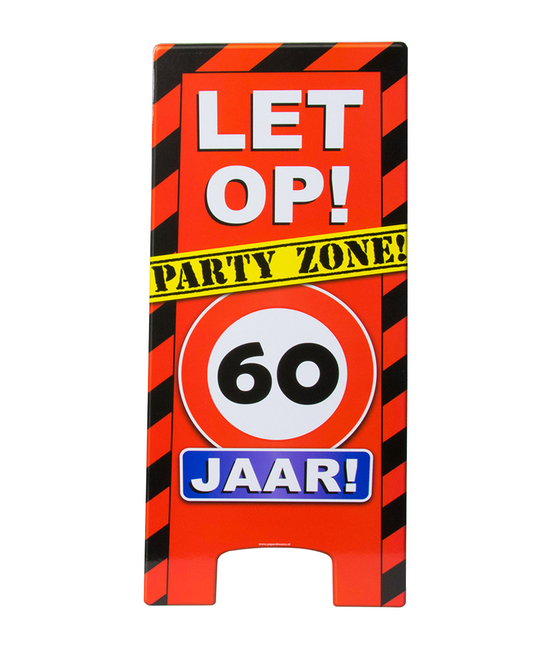 Warning Sign 60 Jaar 62,5cm