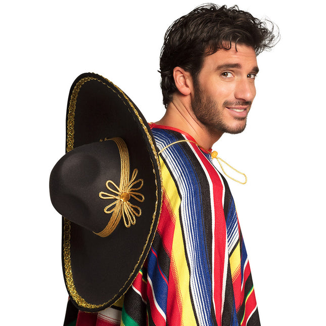 Zwarte Sombrero Carlos 55cm