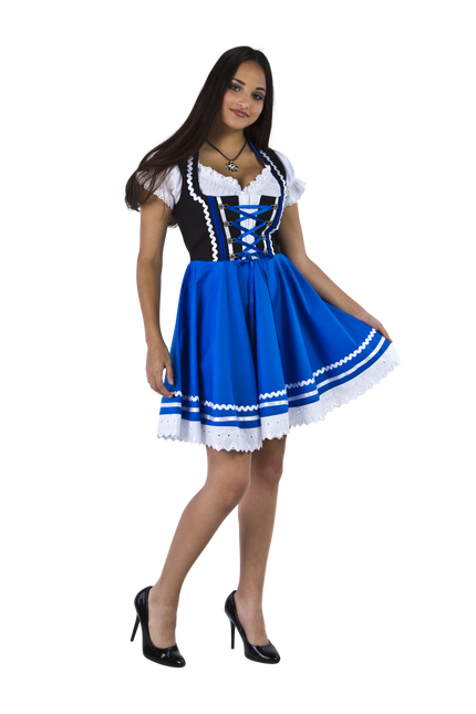 Dirndl 2-dlg., zwart/blauw, Carmenblouse