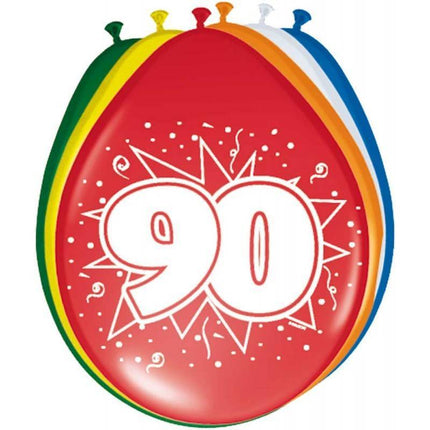 Ballonnen 90 Jaar 30cm 8st