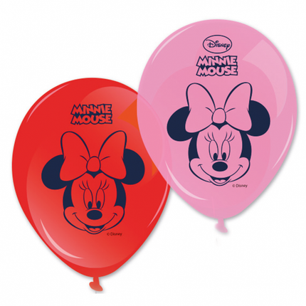 Minnie Mouse Ballonnen Happy 28cm 8st