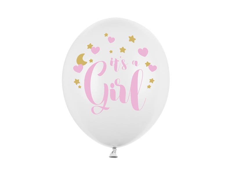 Witte Ballonnen It'S A Girl 30cm 6st